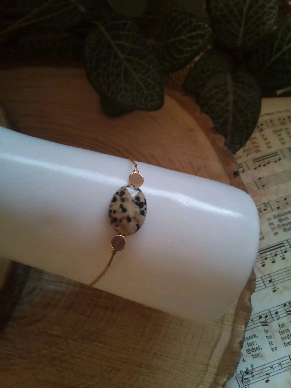 Bracelet jaspe dalmatien – photo 5